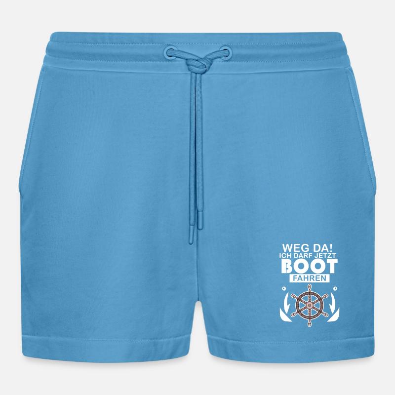 Bootsführerschein Motorboot Geschenk - Organic Relaxed Cropped Shorts Made in EU -  Sol Blue
