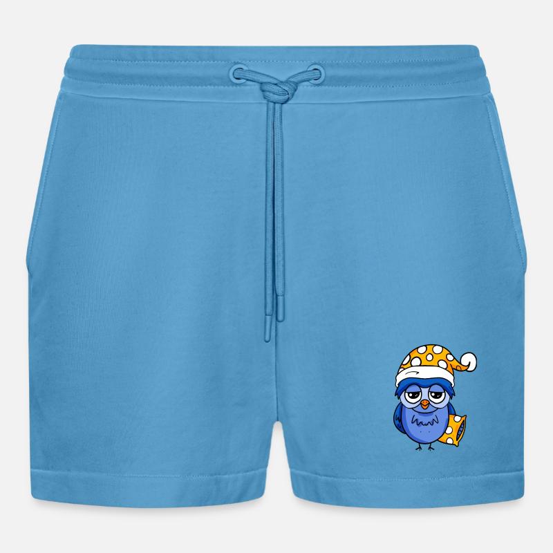 Schläfrige Eule - Organic Relaxed Cropped Shorts Made in EU -  Sol Blue