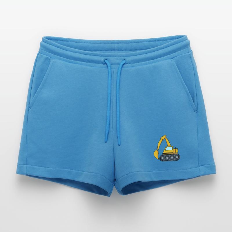 Löffelbagger Ausgräber Bagger Baumaschine Organic Relaxed Cropped Shorts Made in EU