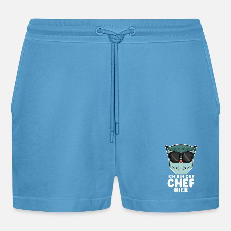 Cool Eule Chef - Organic Relaxed Cropped Shorts Made in EU - Sol Blue