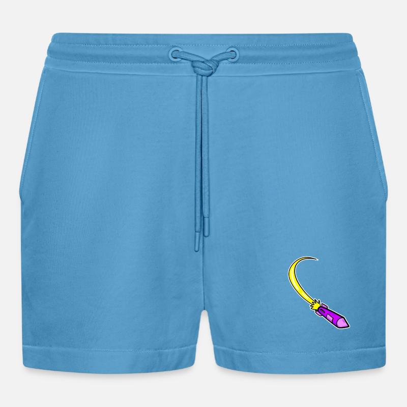 Fusée violette - Short bio décontracté court fabriqué en UE -  Sol Blue