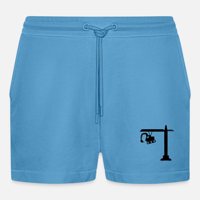 Engineer Engineer Site Manager - Organic Relaxed Cropped Shorts Made in EU - Sol Blue