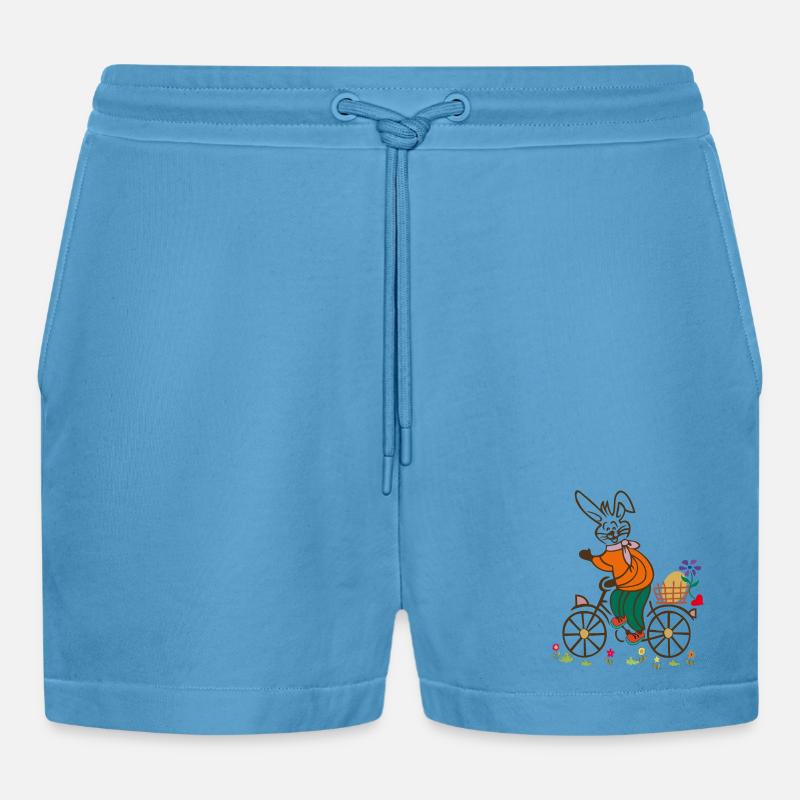 Easter , Easter Egg, Easter - Organic Relaxed Cropped Shorts Made in EU -  Sol Blue