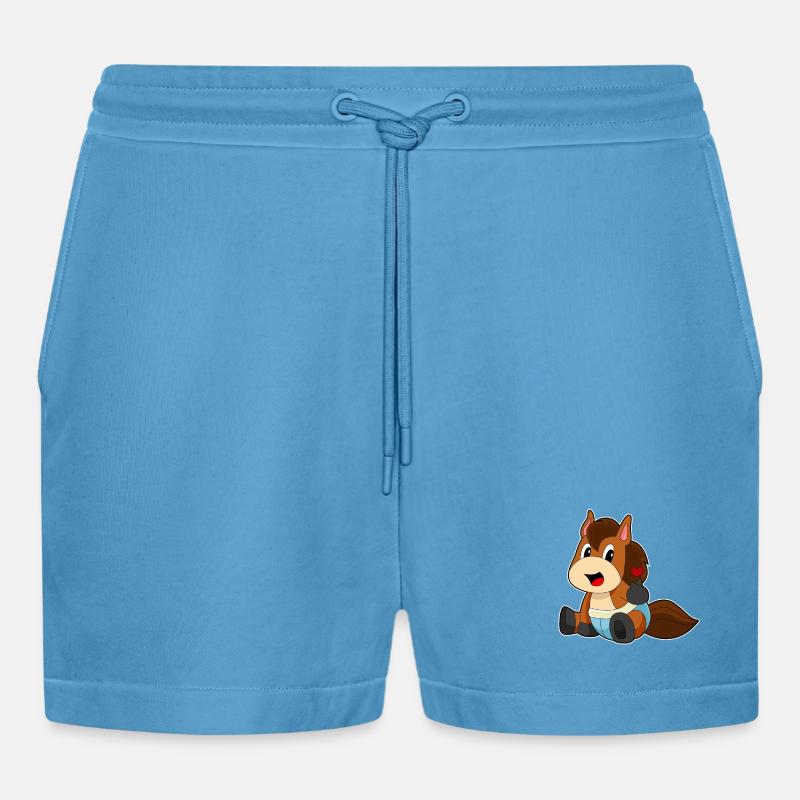 Bébé cheval - Short bio décontracté court fabriqué en UE - Sol Blue