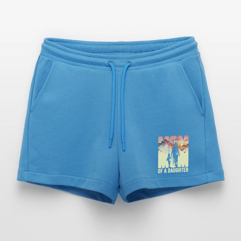 Mutter mit einer Tochter Muttertag Berge Mama Kind Organic Relaxed Cropped Shorts Made in EU