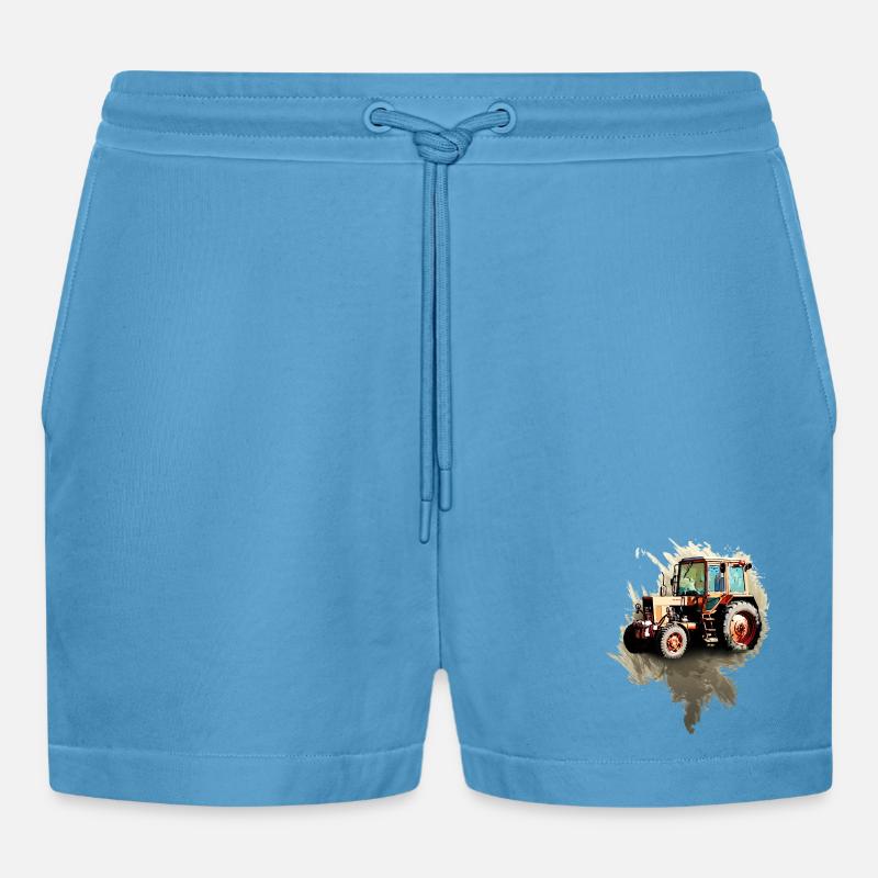 Belarus MTZ 82 Traktor - Organic Relaxed Cropped Shorts Made in EU -  Sol Blue