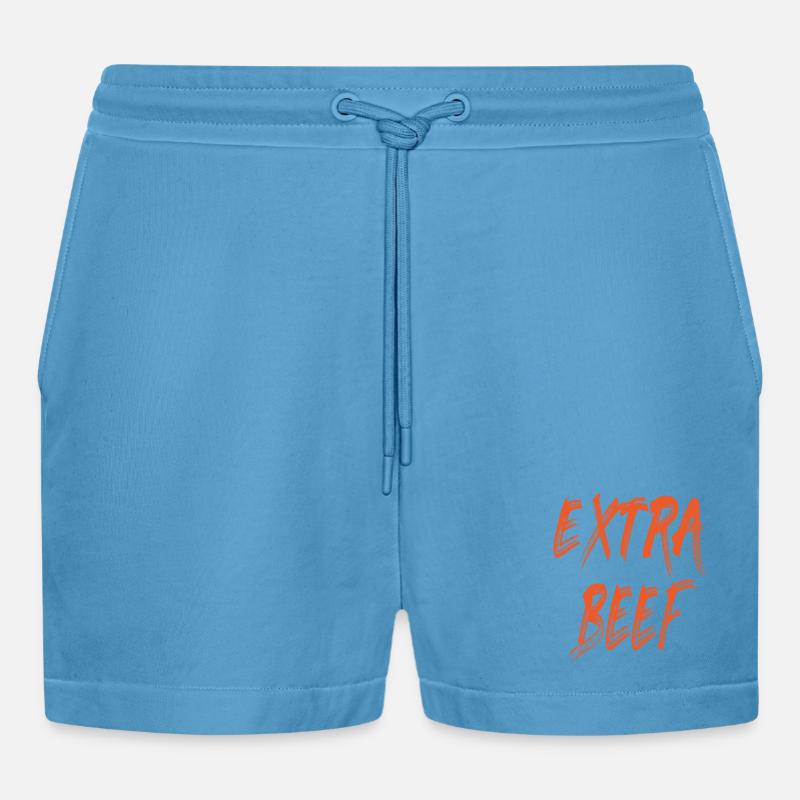 Das Extra Rindfleisch - Organic Relaxed Cropped Shorts Made in EU - Sol Blue