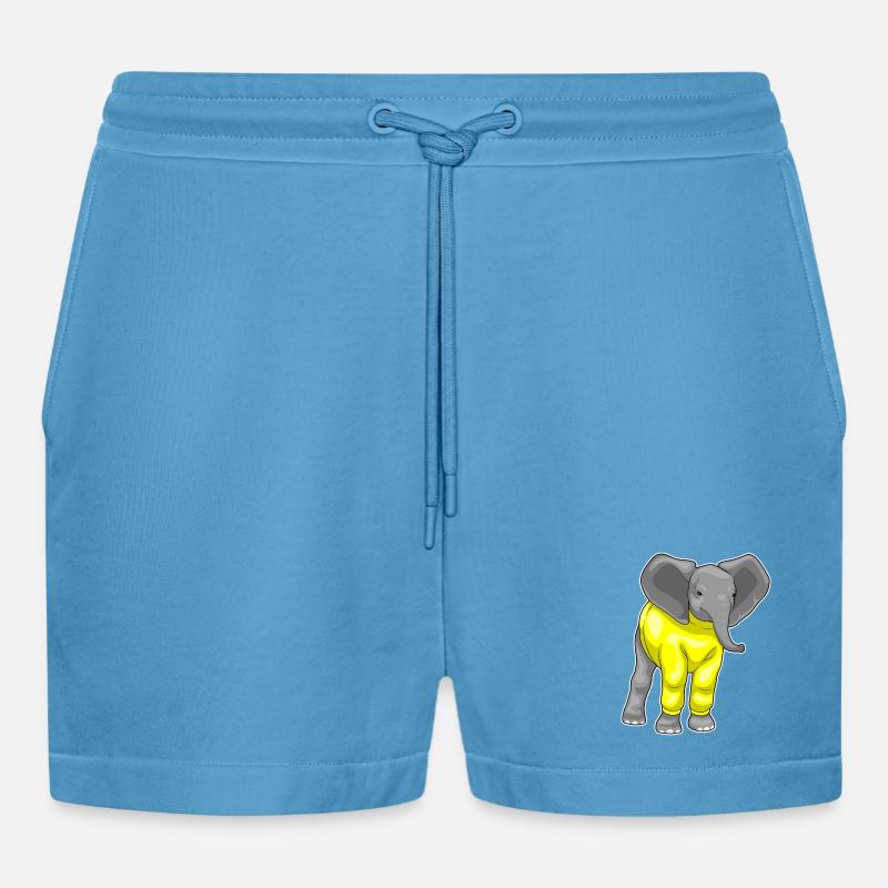Elefant Winter Pullover - Organic Relaxed Cropped Shorts Made in EU - Sol Blue