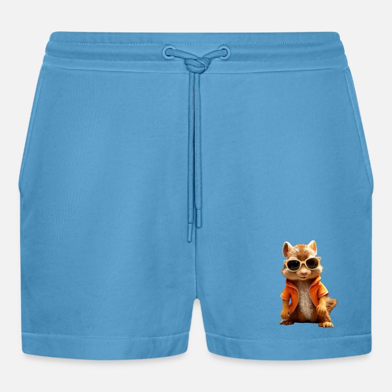 Eichhörnchen Sonnenbrille Ich Liebe Eichhörnchen - Organic Relaxed Cropped Shorts Made in EU -  Sol Blue