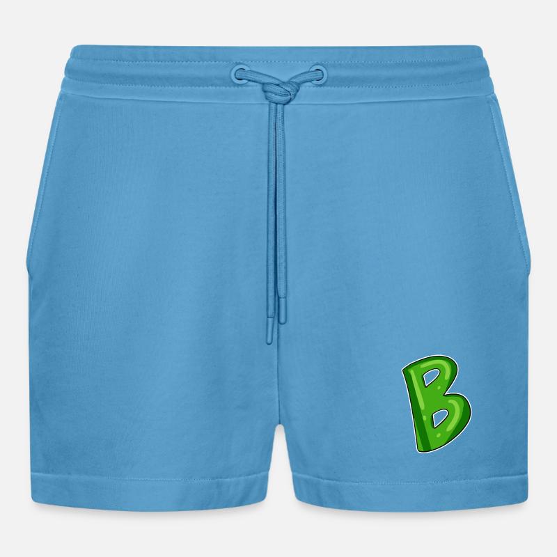 point B - initial point B - Organic Relaxed Cropped Shorts Made in EU - Sol Blue