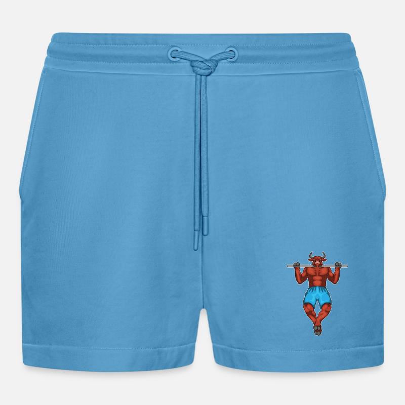 Taurus Bodybuilder Pull-Ups Musculation - Short bio décontracté court fabriqué en UE - Sol Blue