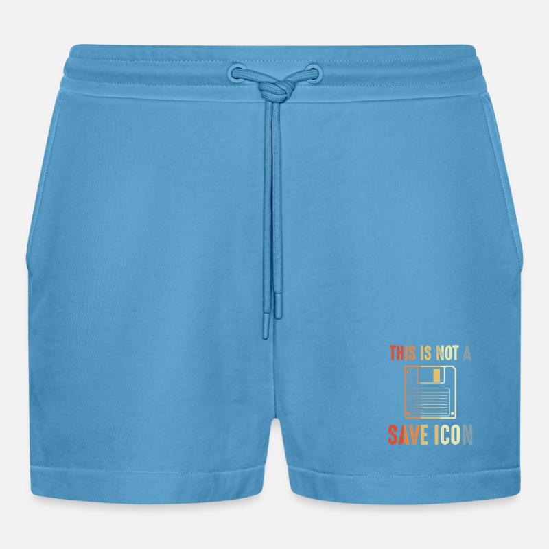 This is not a save icon - Organic Relaxed Cropped Shorts Made in EU -  Sol Blue