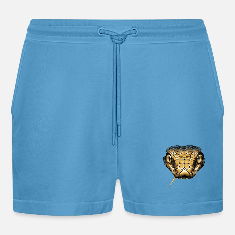 Schlange Python Kobra Mamba Klapperschlange Snake - Organic Relaxed Cropped Shorts Made in EU -  Sol Blue