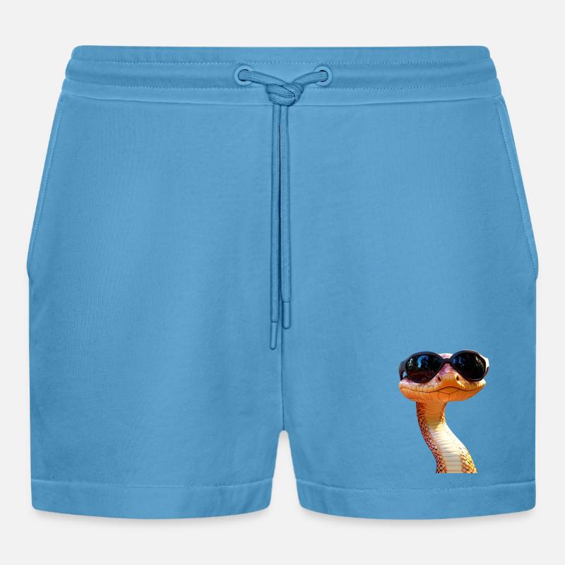 Schlange Python Kobra Mamba Klapperschlange Snake - Organic Relaxed Cropped Shorts Made in EU -  Sol Blue