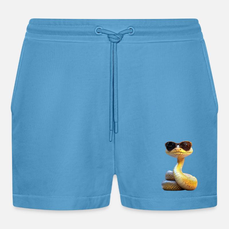 Schlange Python Kobra Mamba Klapperschlange Snake - Organic Relaxed Cropped Shorts Made in EU -  Sol Blue