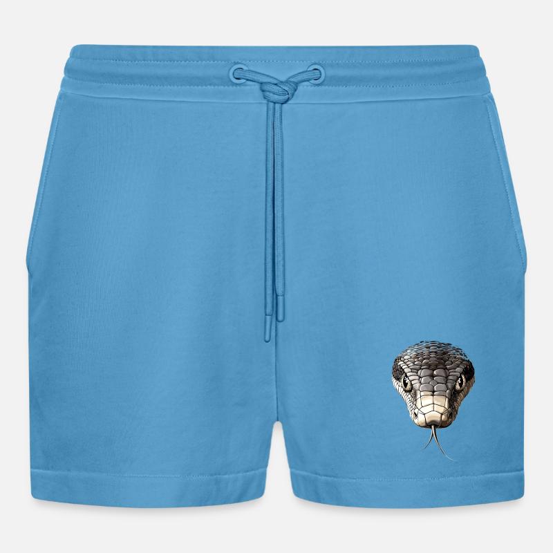 Schlange Python Kobra Mamba Klapperschlange Snake - Organic Relaxed Cropped Shorts Made in EU -  Sol Blue