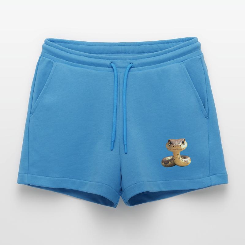 Schlange Python Kobra Mamba Klapperschlange Snake Organic Relaxed Cropped Shorts Made in EU