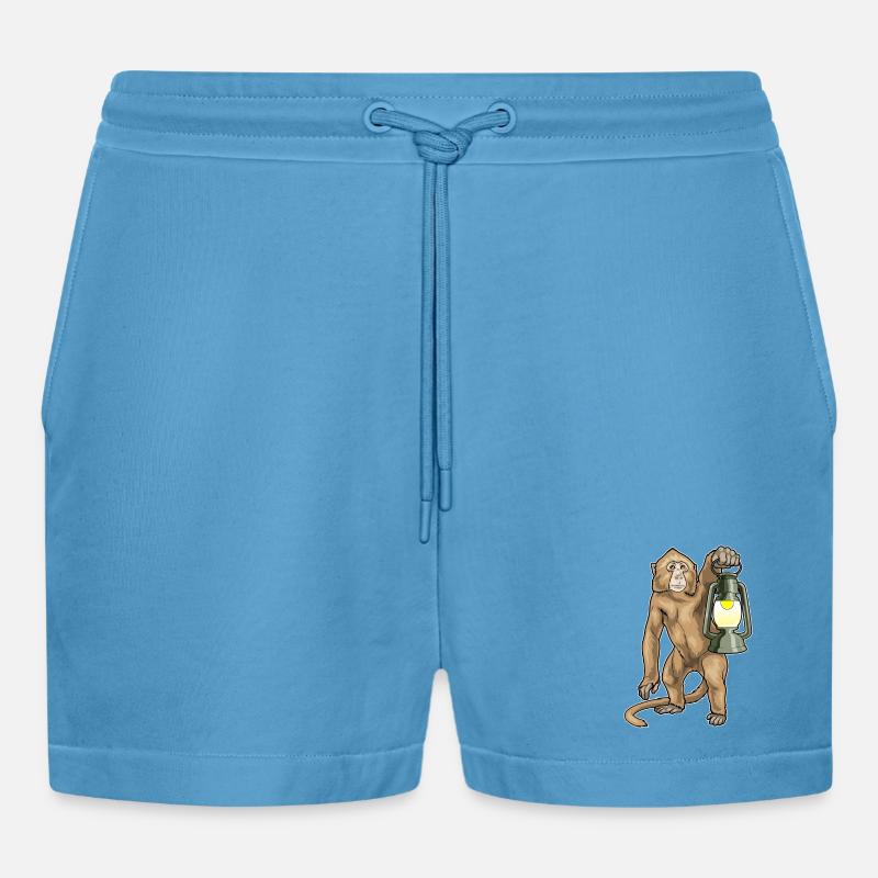 Affe Laterne - Organic Relaxed Cropped Shorts Made in EU -  Sol Blue