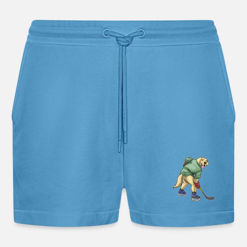 Labrador Eishockey Eishockeyschläger - Organic Relaxed Cropped Shorts Made in EU -  Sol Blue