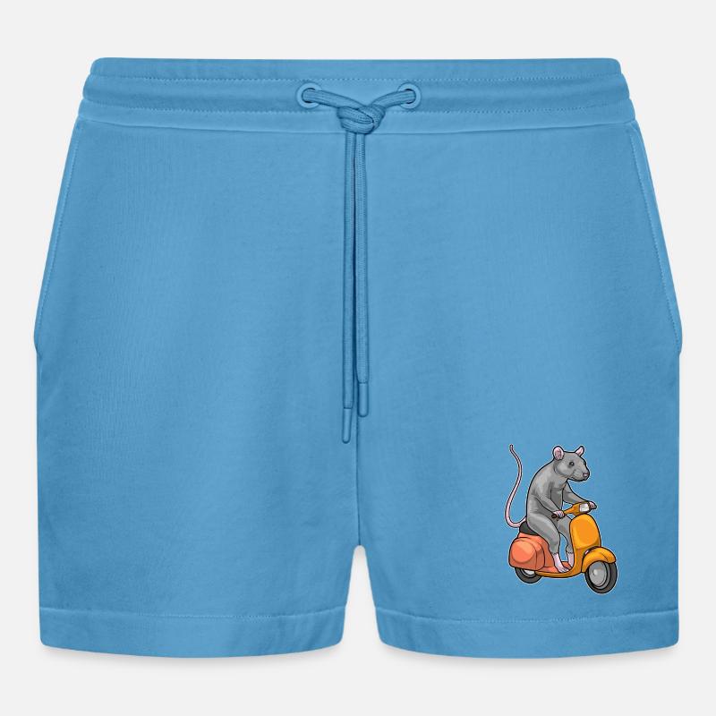 Ratte Motorroller - Organic Relaxed Cropped Shorts Made in EU -  Sol Blue