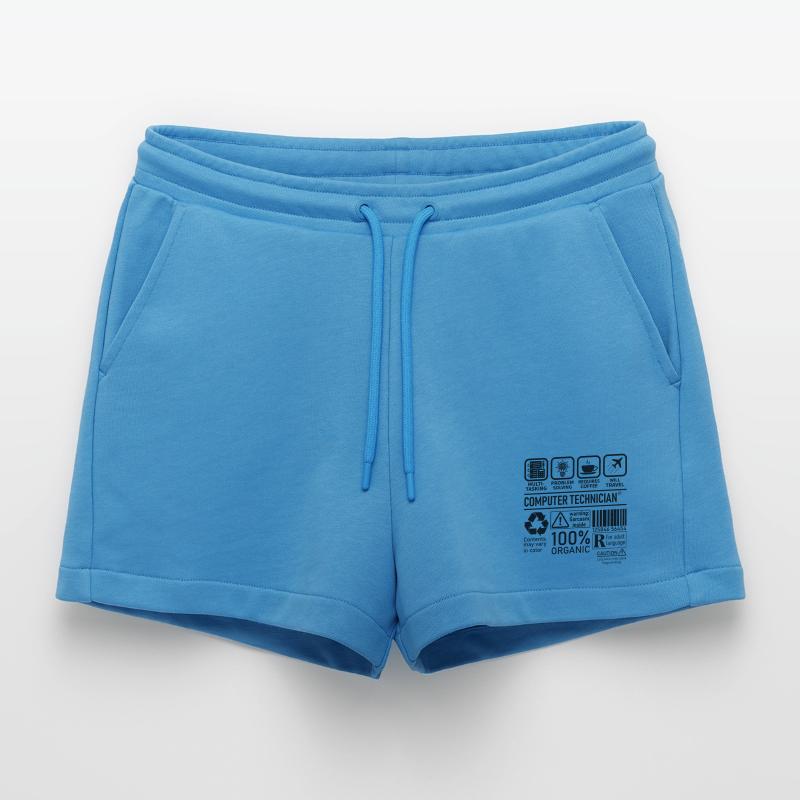 Computer Technician multi tasking problem solving Organic Relaxed Cropped Shorts Made in EU