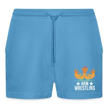 Arm Wrestling Tee - Organic Relaxed Cropped Shorts Made in EU -  Sol Blue - Front