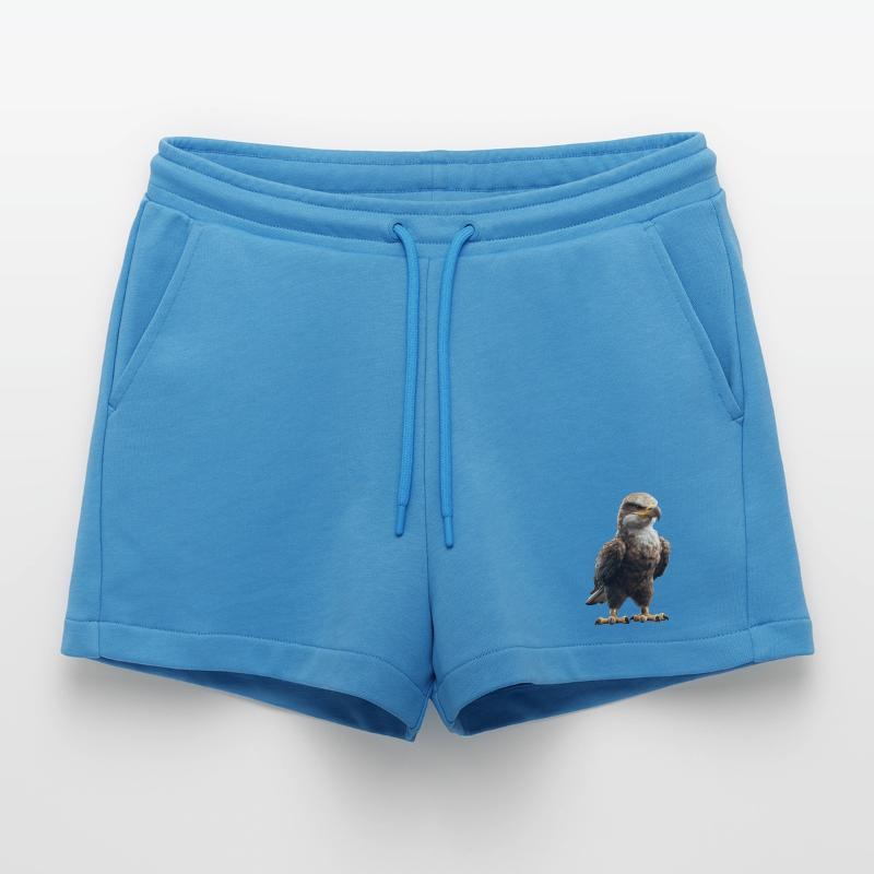 Eagle Bald Eagle Golden Eagle White-tailed Eagle Organic Relaxed Cropped Shorts Made in EU
