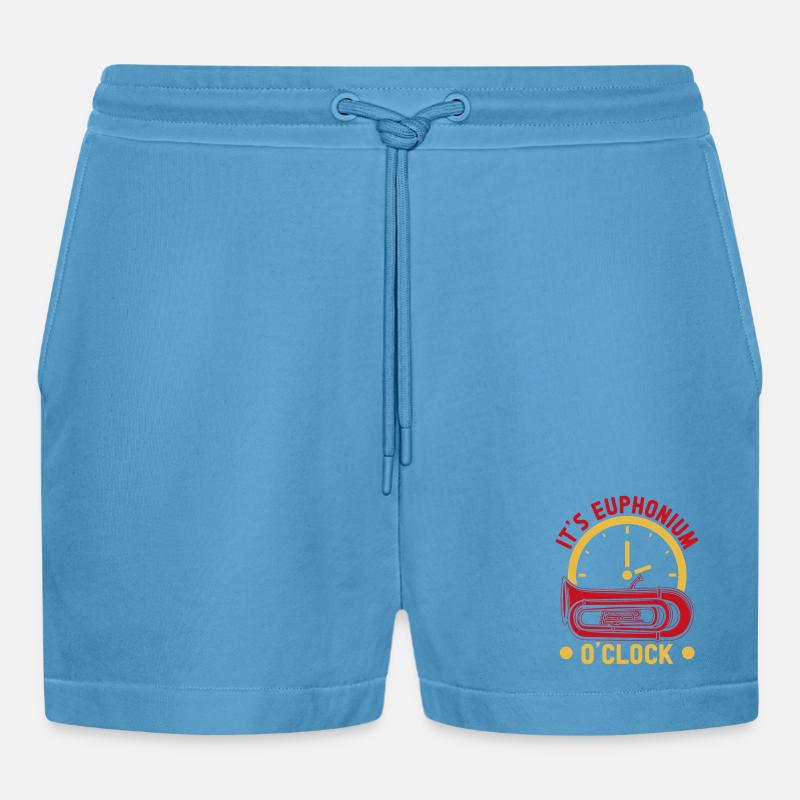 Euphonium It´s O´Clock Baritone Marching Band - Organic Relaxed Cropped Shorts Made in EU -  Sol Blue