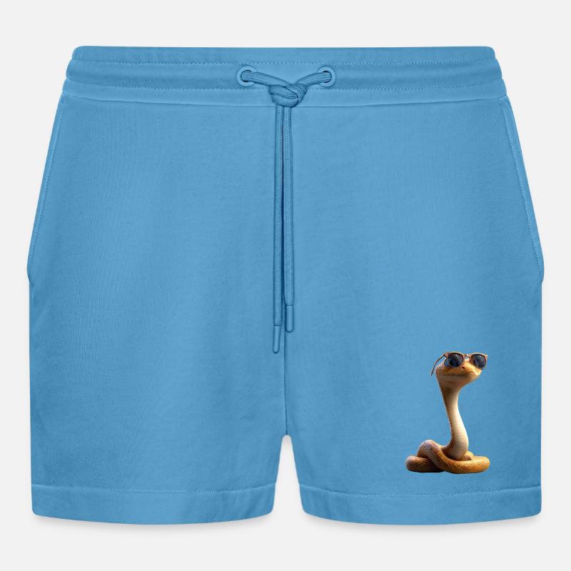 snake, python, cobra, rattlesnake, snakes - Organic Relaxed Cropped Shorts Made in EU -  Sol Blue