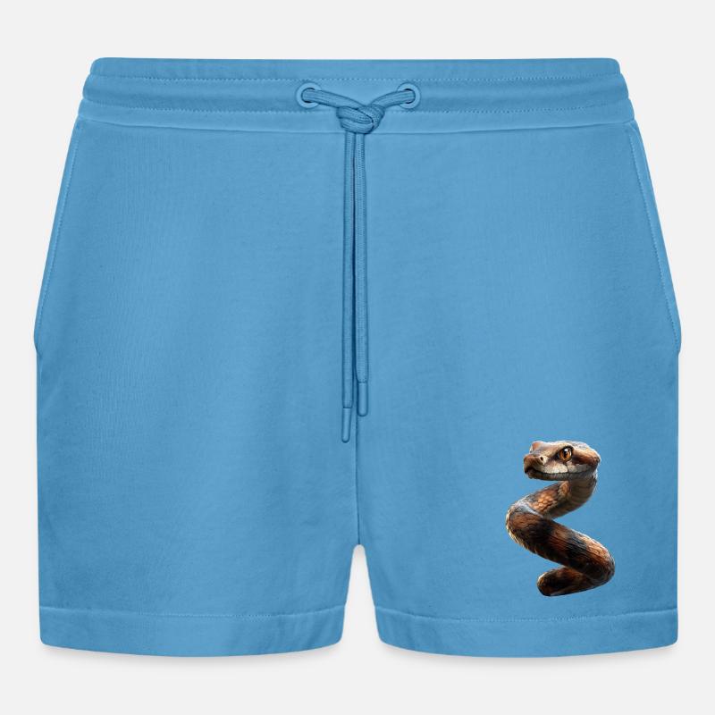 snake, python, cobra, rattlesnake, snakes - Organic Relaxed Cropped Shorts Made in EU -  Sol Blue