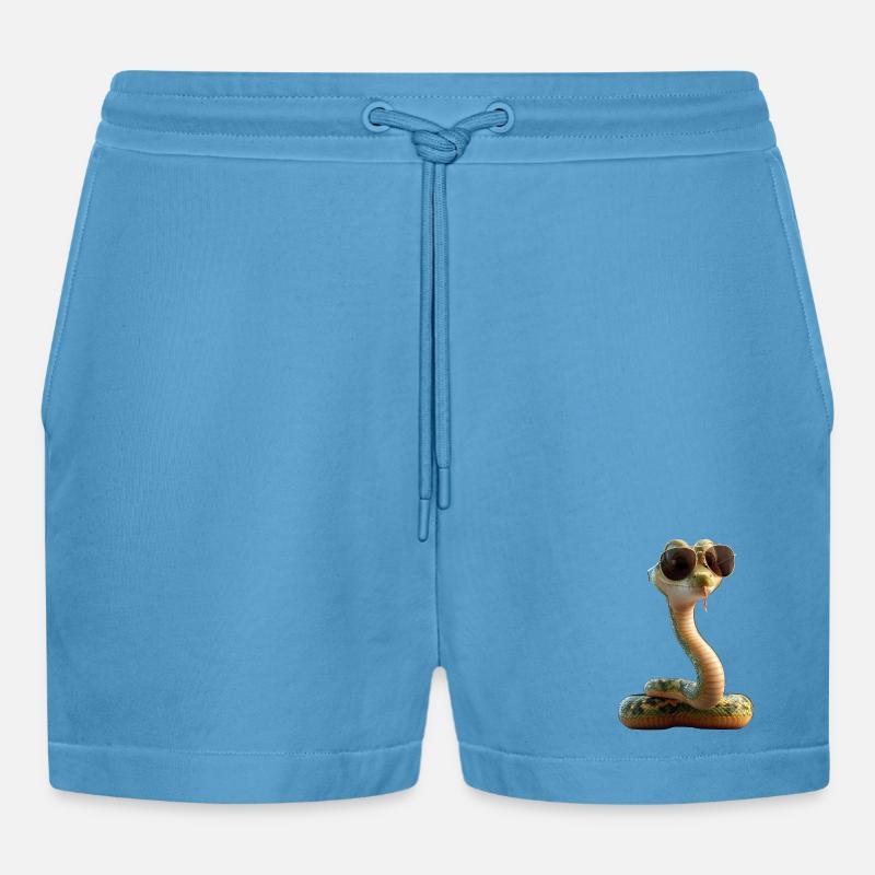 snake, python, cobra, rattlesnake, snakes - Organic Relaxed Cropped Shorts Made in EU -  Sol Blue