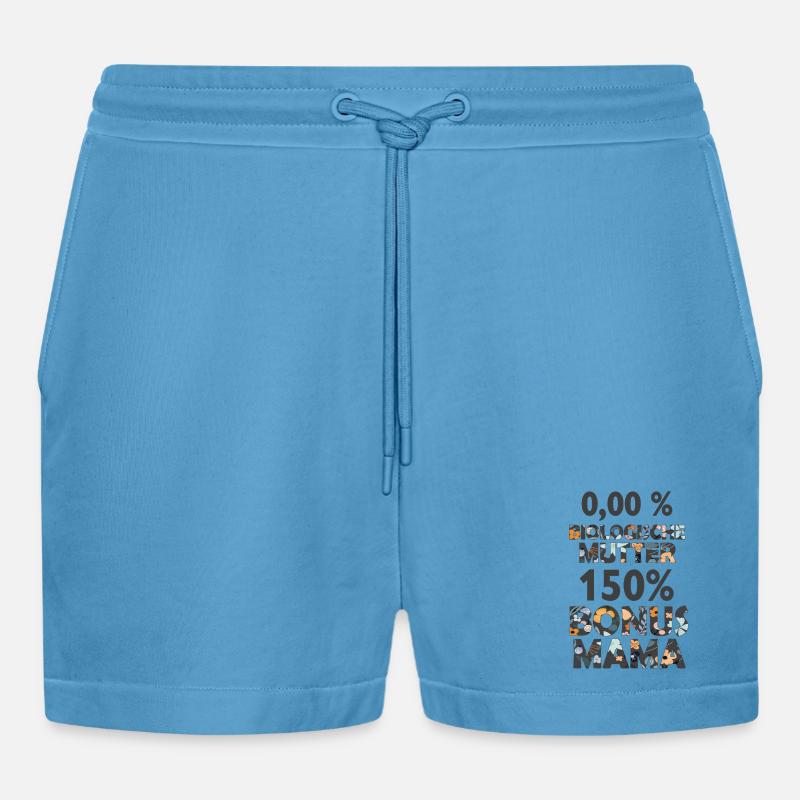 Bonus Mama Mutter Stiefmama Stiefmutter Geschenk - Organic Relaxed Cropped Shorts Made in EU -  Sol Blue