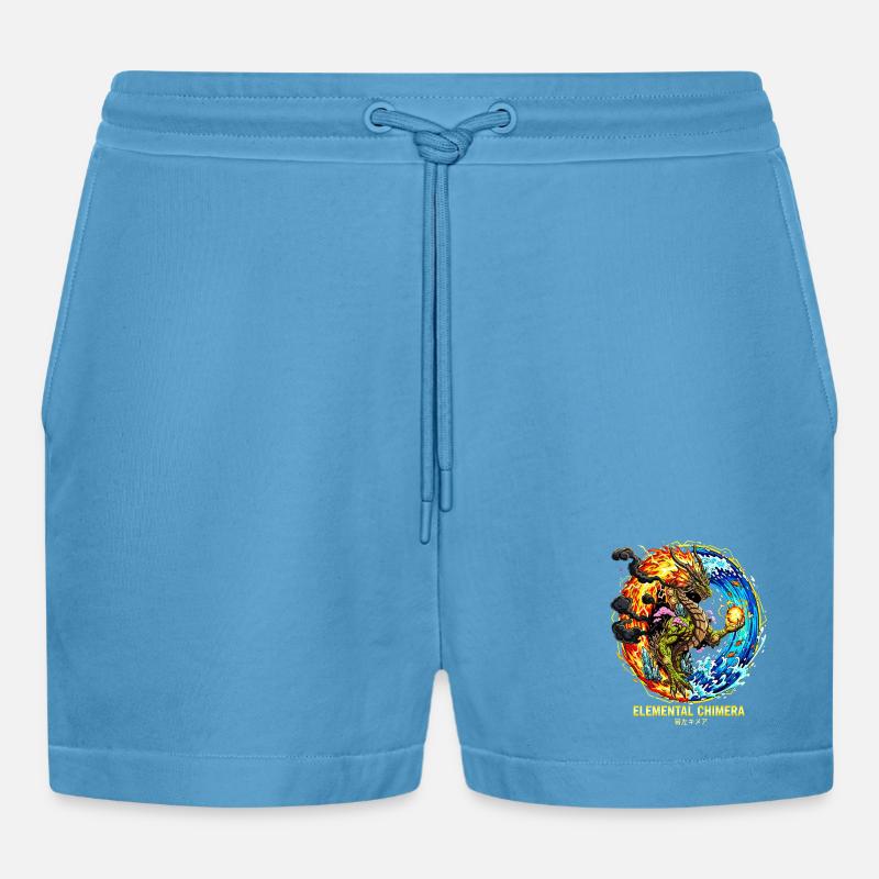 Elemental Chimera | Drache der 3 Elemente - Organic Relaxed Cropped Shorts Made in EU -  Sol Blue