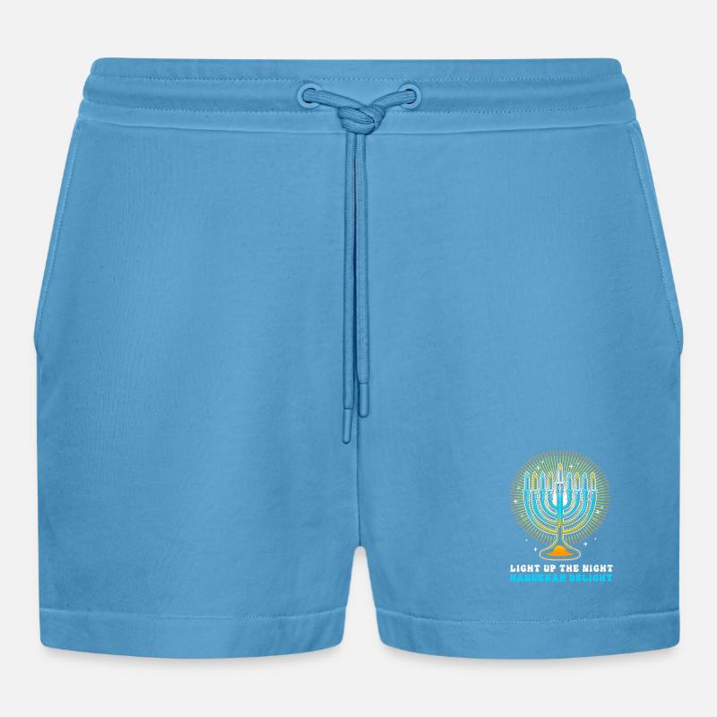 Hanoukka Hanoukka Hanoukka - Short bio décontracté court fabriqué en UE -  Sol Blue