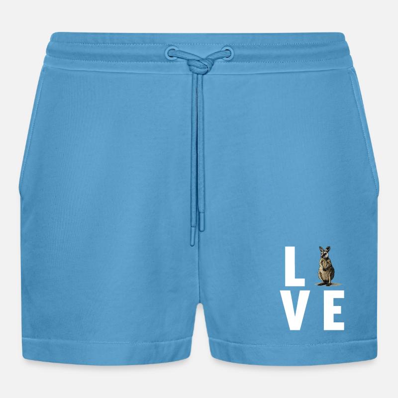Wallabys Wallaby - Organic Relaxed Cropped Shorts Made in EU - Sol Blue