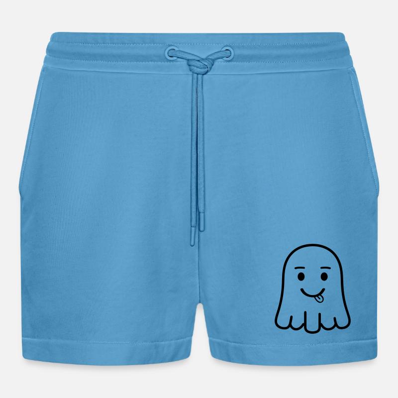 Ghost Comic - Organic Relaxed Cropped Shorts Made in EU -  Sol Blue