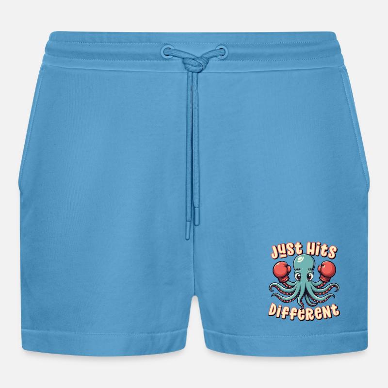 Frappe simplement différemment - Short bio décontracté court fabriqué en UE -  Sol Blue
