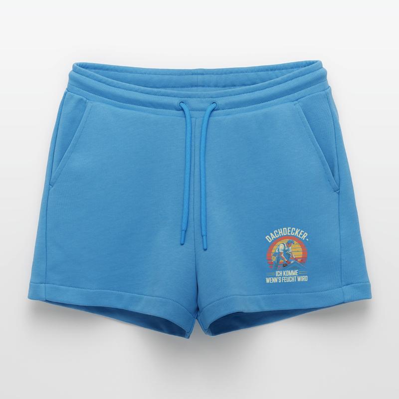  Dachdecker Ich Komme Wenn Es Feucht Wird Organic Relaxed Cropped Shorts Made in EU