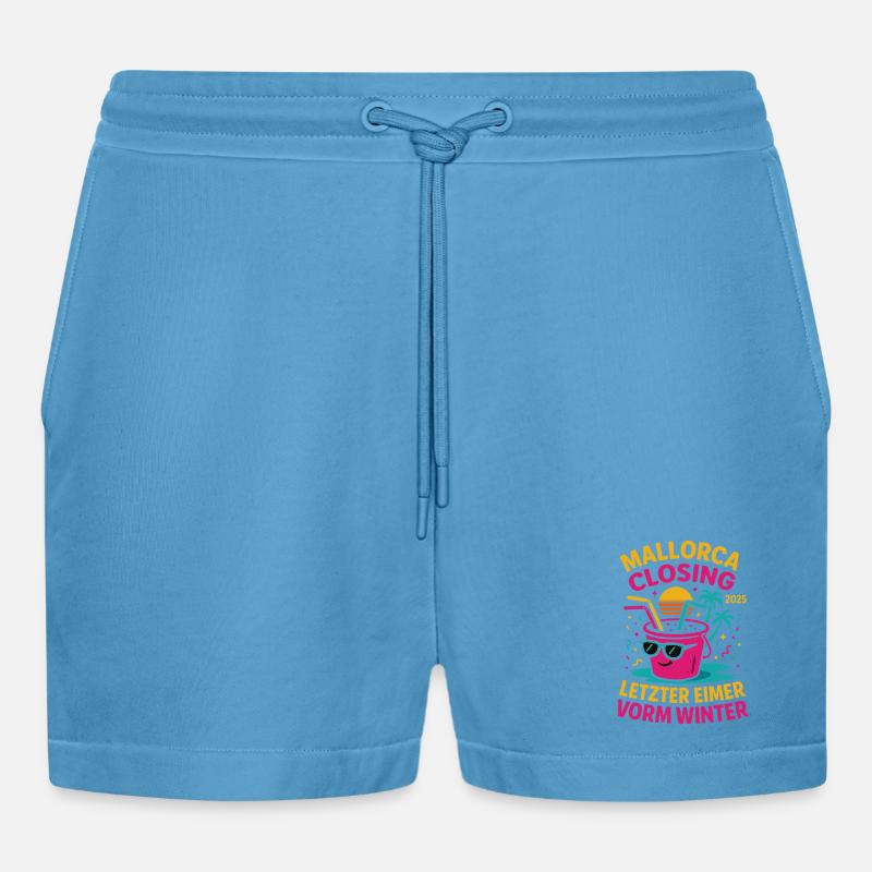 Mallorca Closing 2025 Letzter Eimer - Organic Relaxed Cropped Shorts Made in EU -  Sol Blue