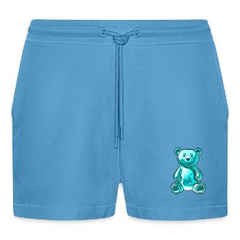 Gummibär Türkis - Organic Relaxed Cropped Shorts Made in EU -  Sol Blue - Vorne