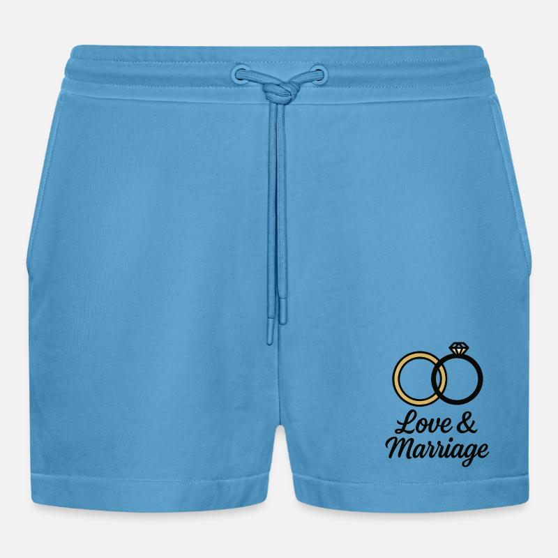 Liebe & Ehe Trauringe - Liebe & Ehe - Organic Relaxed Cropped Shorts Made in EU -  Sol Blue