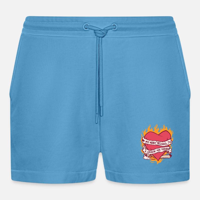 Ehefrau eines Bauern Mutter - Organic Relaxed Cropped Shorts Made in EU -  Sol Blue