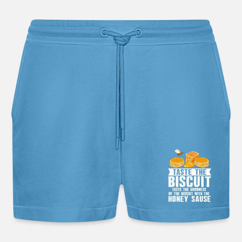Probieren Sie den Biscuit-Honig-Tröpfel - Organic Relaxed Cropped Shorts Made in EU - Sol Blue