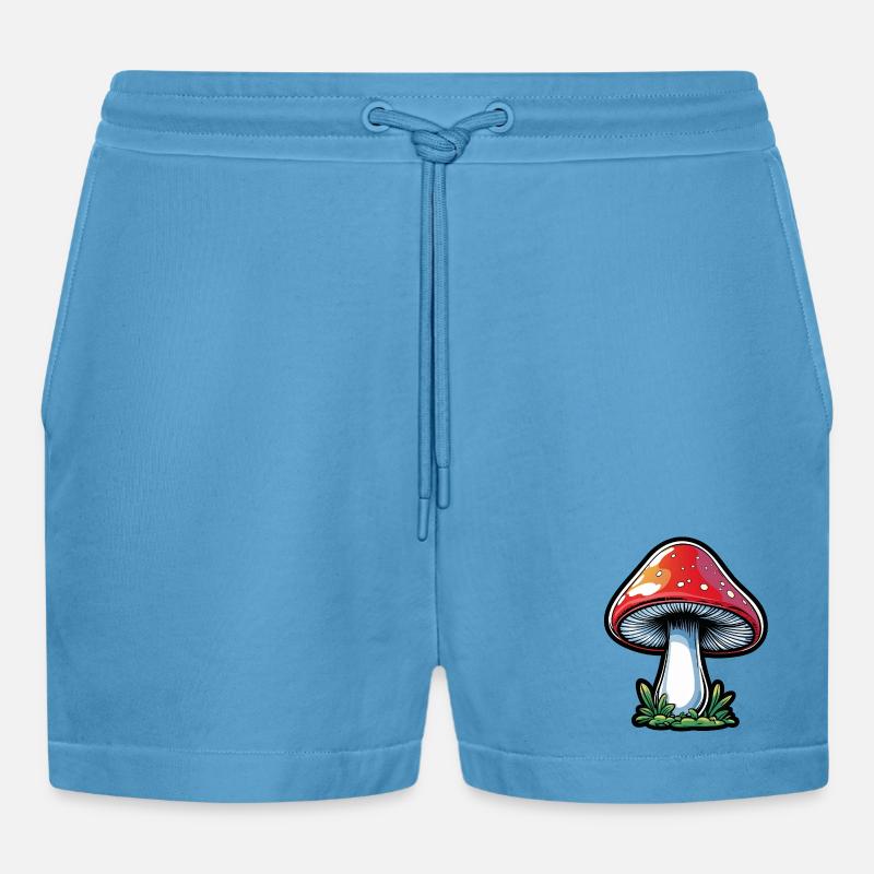Conception du Popart Red Toadstool - Short bio décontracté court fabriqué en UE -  Sol Blue