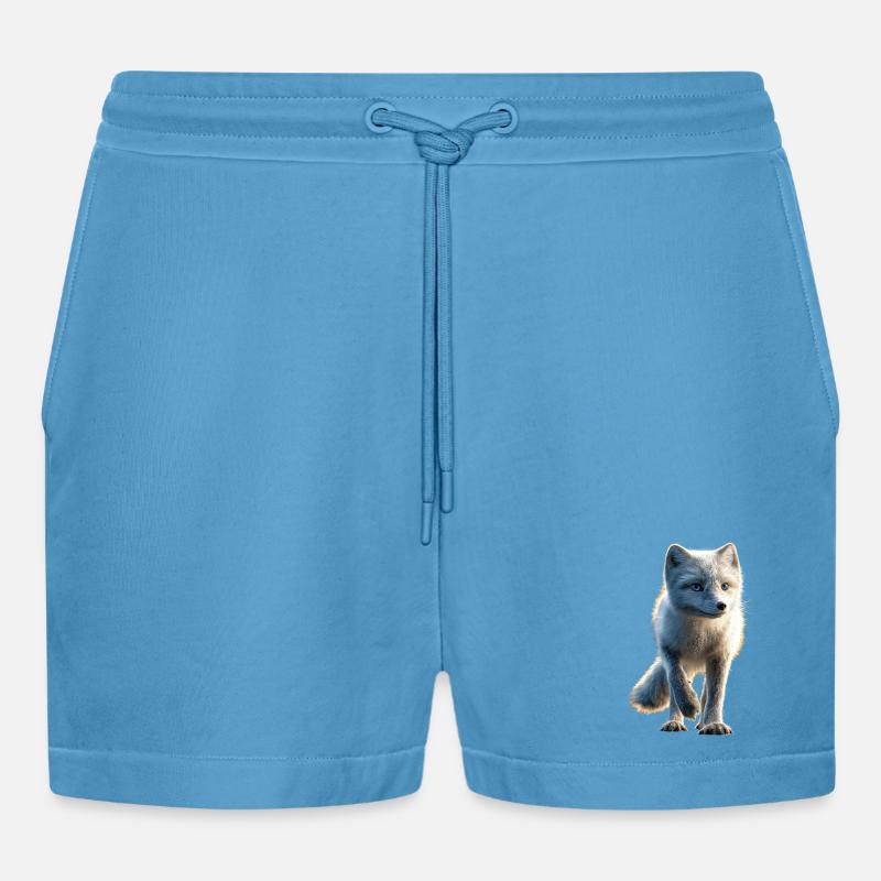 Polarfuchs Schneefuchs Eisfuchs Süßer Weißer Fuchs - Organic Relaxed Cropped Shorts Made in EU -  Sol Blue