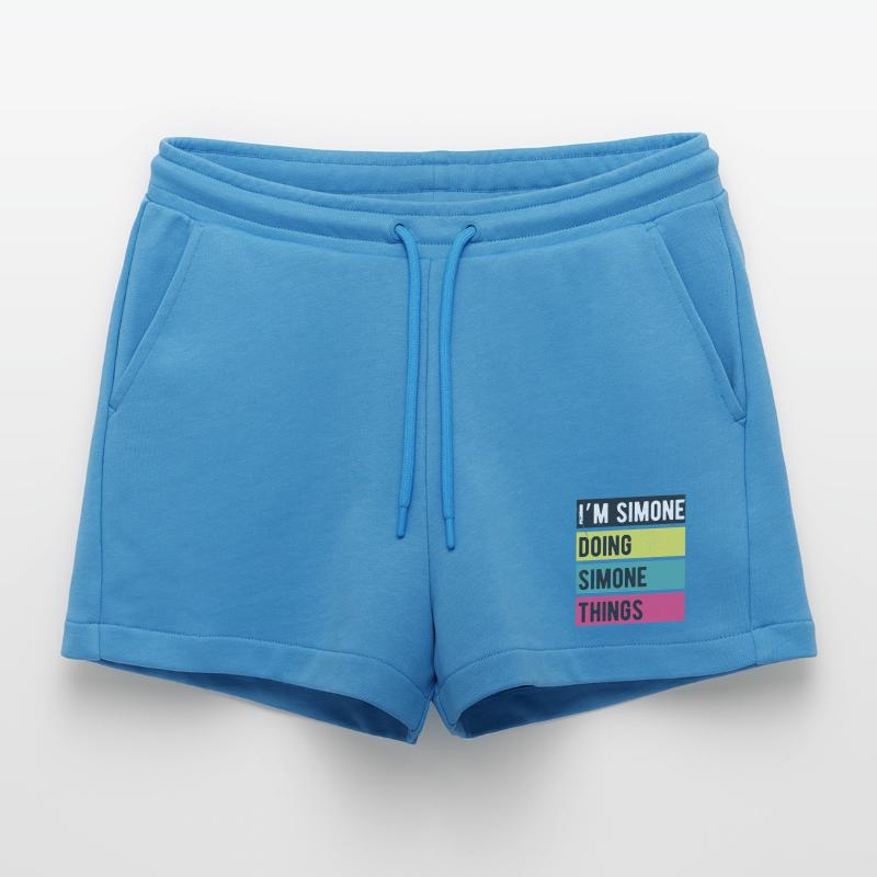 I’m Simone Doing Simone Things Retro Colors Organic Relaxed Cropped Shorts Made in EU