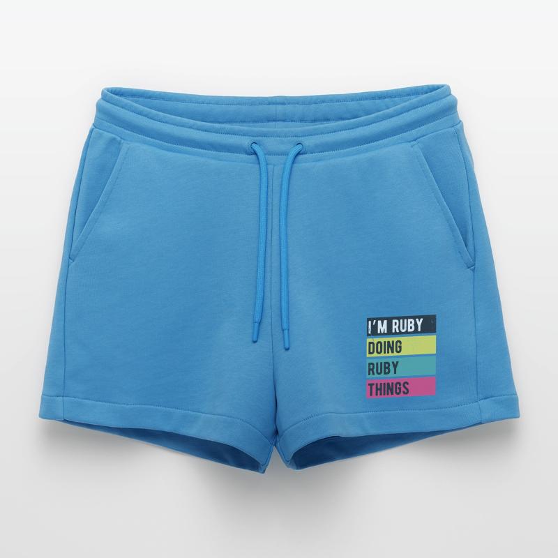 I’m Ruby Doing Ruby Things Retro Colors Organic Relaxed Cropped Shorts Made in EU