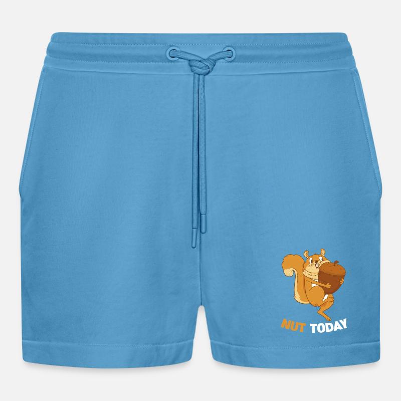 NUT TODAY Eichhörnchen Eichel - Organic Relaxed Cropped Shorts Made in EU -  Sol Blue