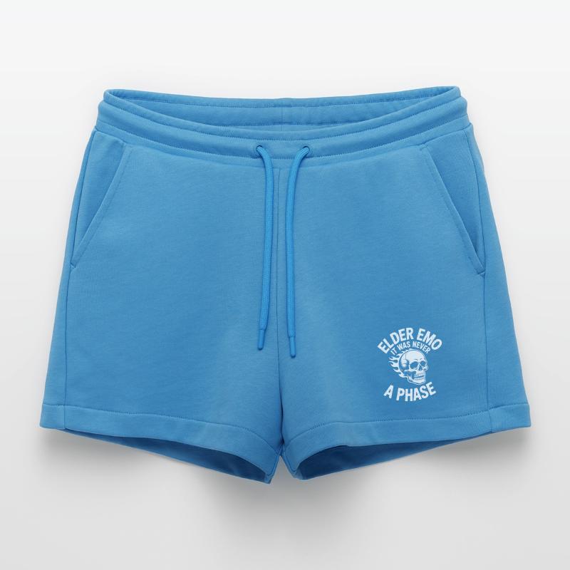 Elder Emo Skull Flame It Was Never a Phase Organic Relaxed Cropped Shorts Made in EU