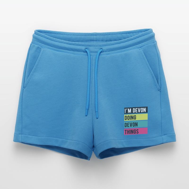 Ich bin Devon und mache Devon-Dinge in Retro-Farben Organic Relaxed Cropped Shorts Made in EU